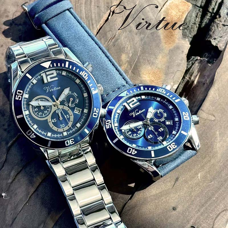 Мужские кварцевые часы Virtue Sport класса люкс, корпус из сплава, стеклянный циферблат, указательный механизм, возможность нанесения логотипа на заказ для бизнеса. - Virtue