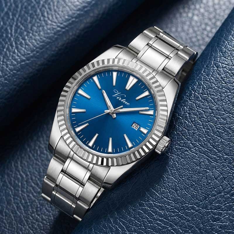 Часы Virtue в простом модном стиле для мужчин и женщин, кварцевый механизм, корпус из сплава, кожаный ремешок, водонепроницаемость 20 мм.