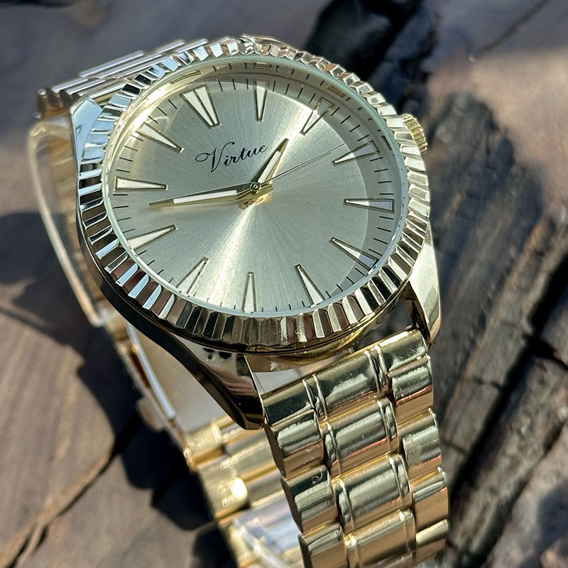 Virtue 43 мм, корпус из сплава, модный, роскошный, креативный, уникальный дизайн, индивидуальный логотип, кварцевый механизм. - Virtue