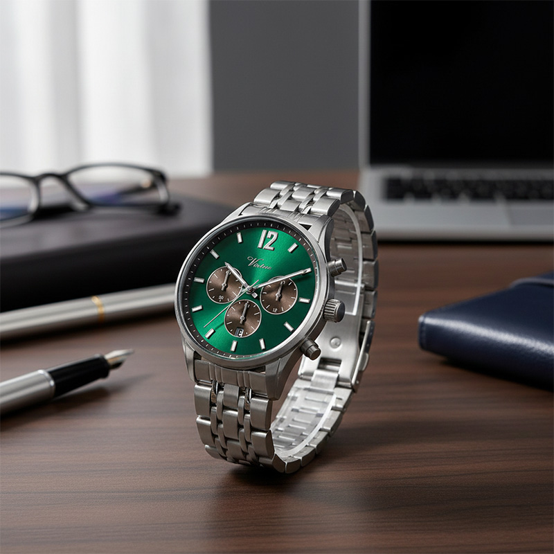 Роскошные деловые наручные часы, новые, с 3 циферблатами, календарем и окошком, модным стеклом, цифровым кварцевым механизмом, простым стилем и стрелками. - Virtue