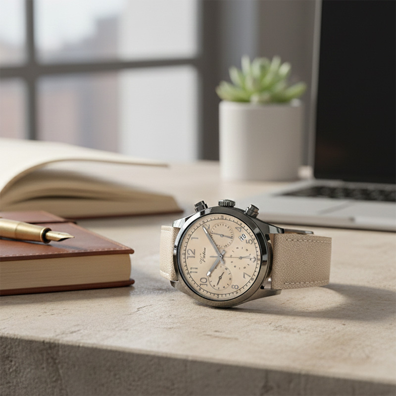 Кварцевые часы унисекс OEM с тремя циферблатами, современный многофункциональный календарь и хронограф. - Virtue