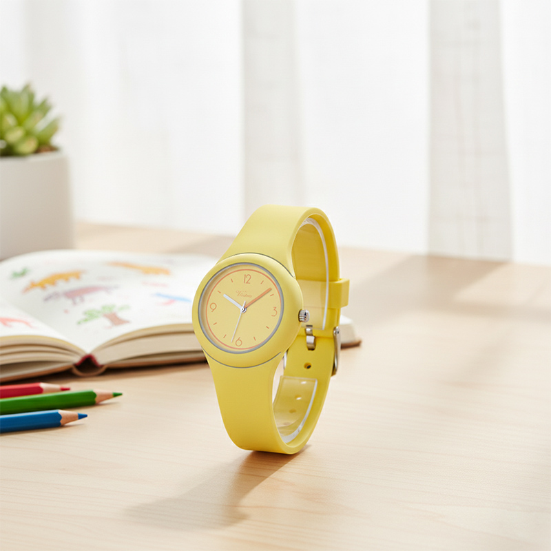 Стильные кварцевые часы с силиконовым ремешком конфетных цветов, корпусом из сплава, водонепроницаемостью, в студенческом стиле. Отличный подарок! - Virtue