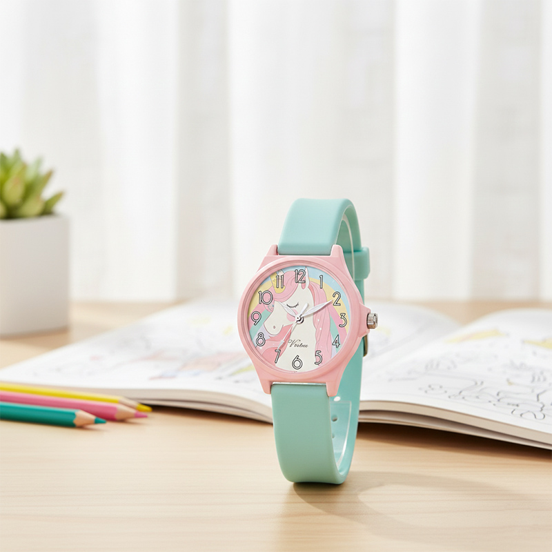 Высококачественные новые детские часы, простые кварцевые наручные часы с силиконовым ремешком, корпусом из сплава и стеклянным циферблатом. Популярный товар для девочек. - Virtue