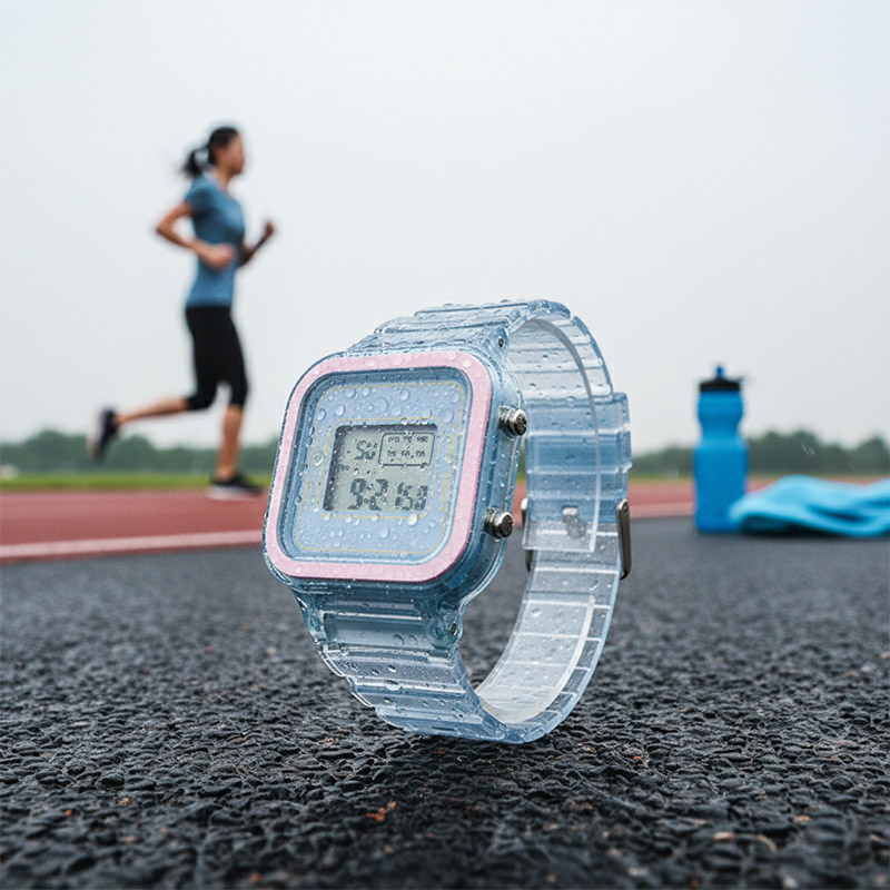 Роскошные модные кварцевые цифровые часы с пластиковым ремешком, стеклянным циферблатом и стрелками, водонепроницаемые, для повседневного использования. - Virtue
