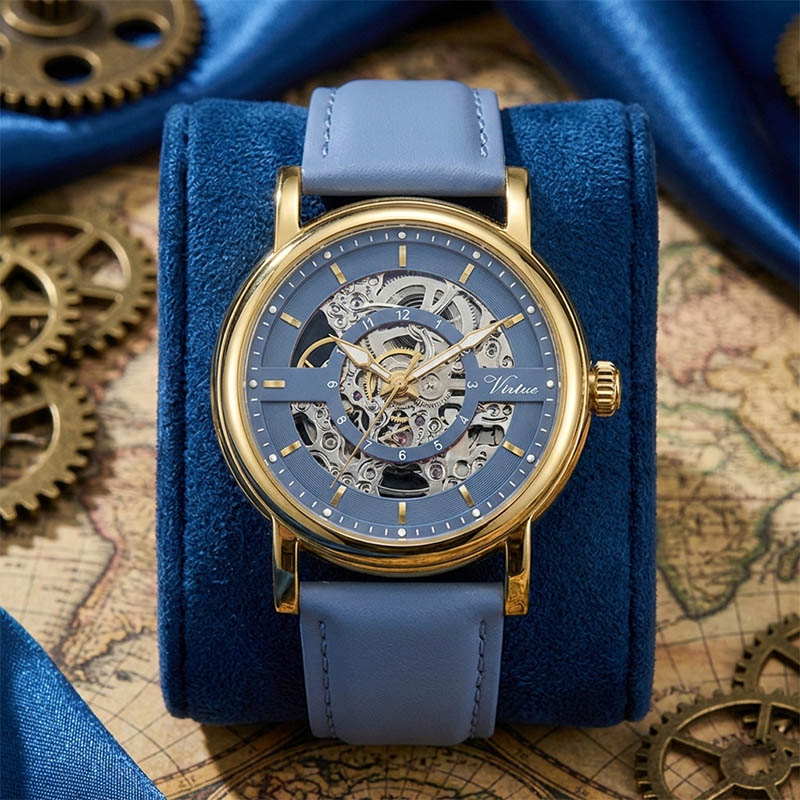 Роскошные механические наручные часы: ремешок из натуральной кожи для вневременного стиля. - Virtue