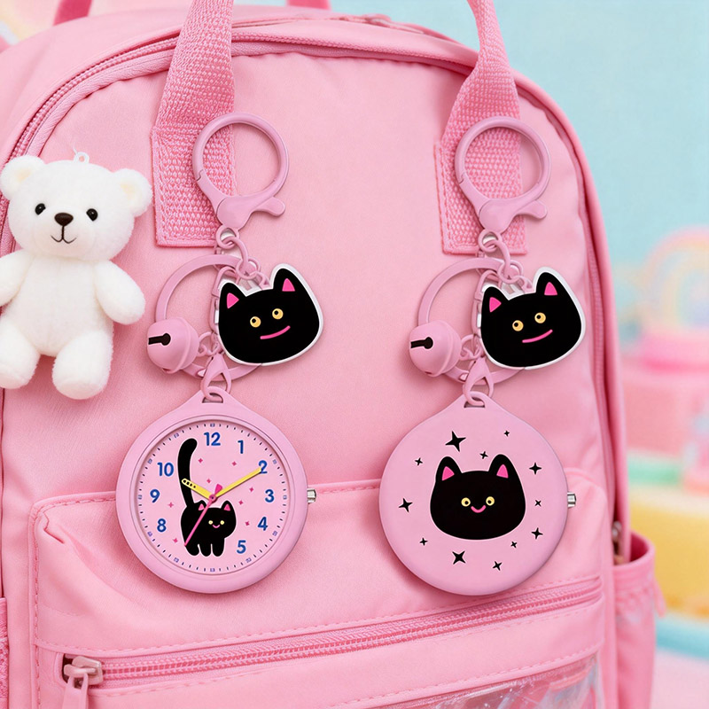 Новые модные простые водостойкие часы с металлическим стеклом и держателем для бейджа, оптовые продажи, миниатюрные портативные, для альпинизма, унисекс, милые. - Virtue