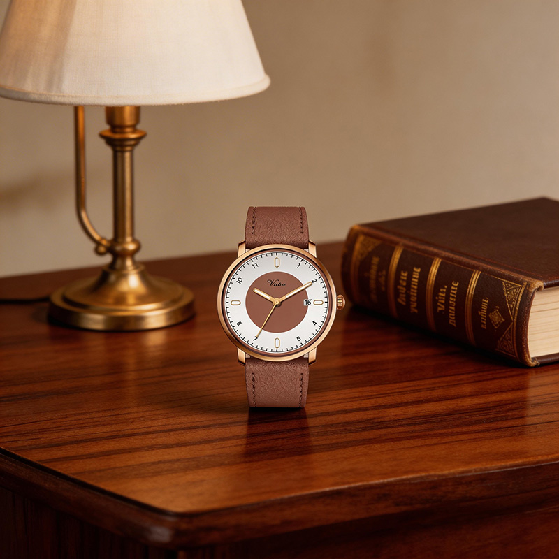 Уникальные наручные часы унисекс с кожаным ремешком, изготовленные напрямую с завода. Модель с датой, деловой стиль. Производство напрямую с завода. - Virtue