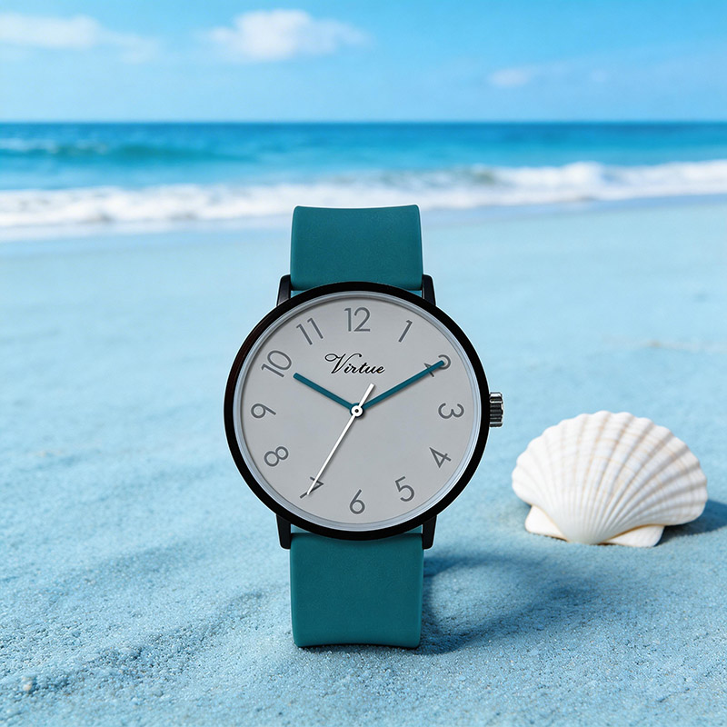 Оптовая продажа корпусов для часов из сплава с силиконовым ремешком 40 мм, кварцевым механизмом, стрелочным циферблатом и минималистичным дизайном. - Virtue