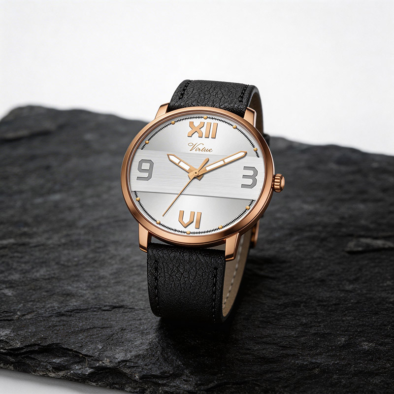 Изготовление мужских часов с индивидуальным логотипом, оптовая продажа, низкий минимальный объем заказа, подарочные кварцевые наручные часы для бизнеса. - Virtue