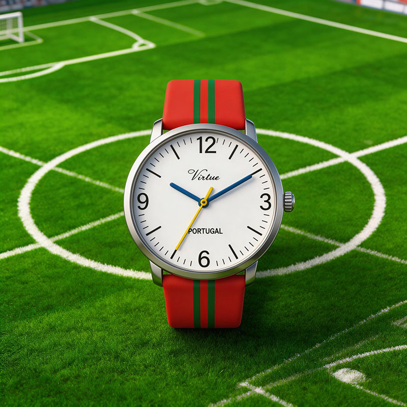 Наручные часы El Salvador Blue White Stripe Watch – повседневные спортивные часы с силиконовым ремешком для поклонников Чемпионата мира по футболу. - Virtue