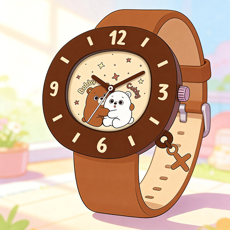 Personalized Cartoon Kids Watch with Custom Character Dial and Fun Design